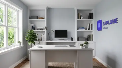Minimal home office – Caplune (fictional)