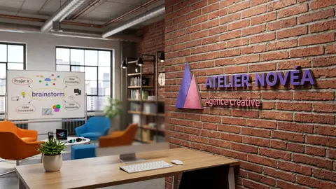 Agence créative – briques – Atelier Novéa (fictif)
